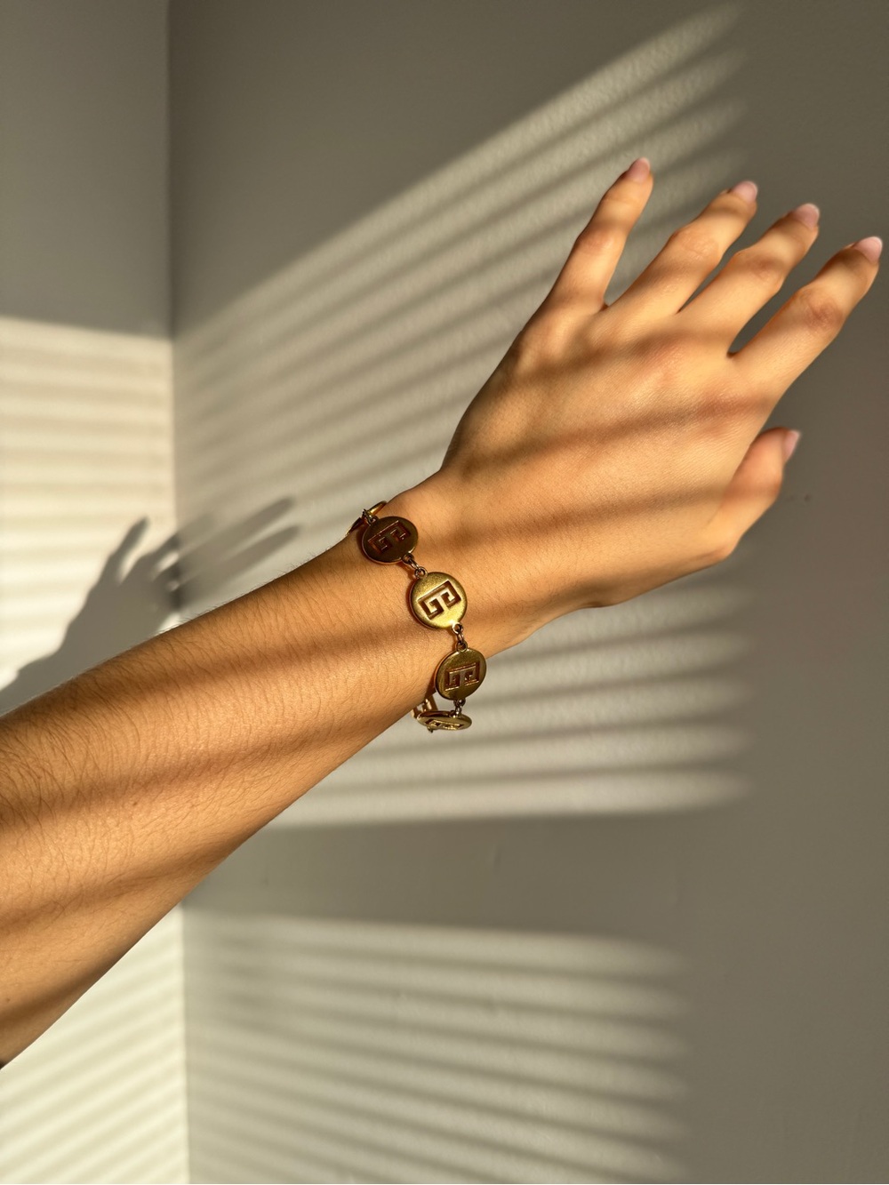 Givenchy Gold-Tone Greek Key Medallion Bracelet